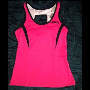 Black and pink tank top workout shirt